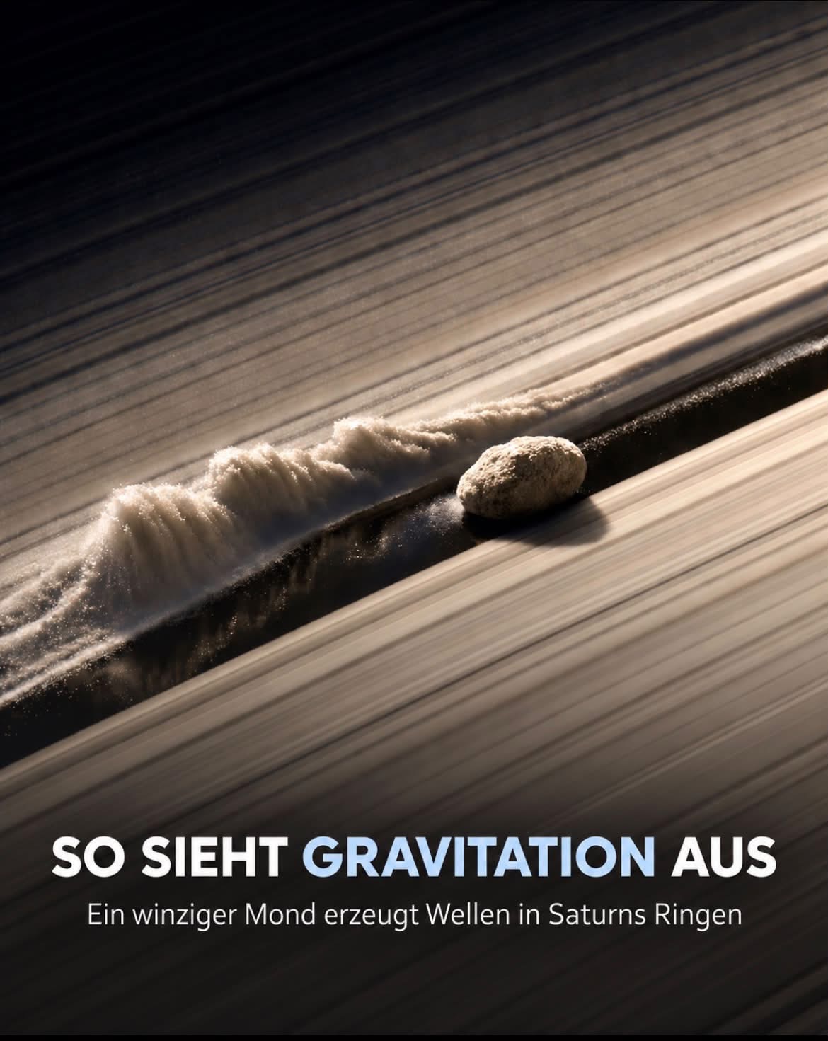 Der kleine Saturnmond Daphnis formt Wellen an den Rändern der Keeler-Lücke