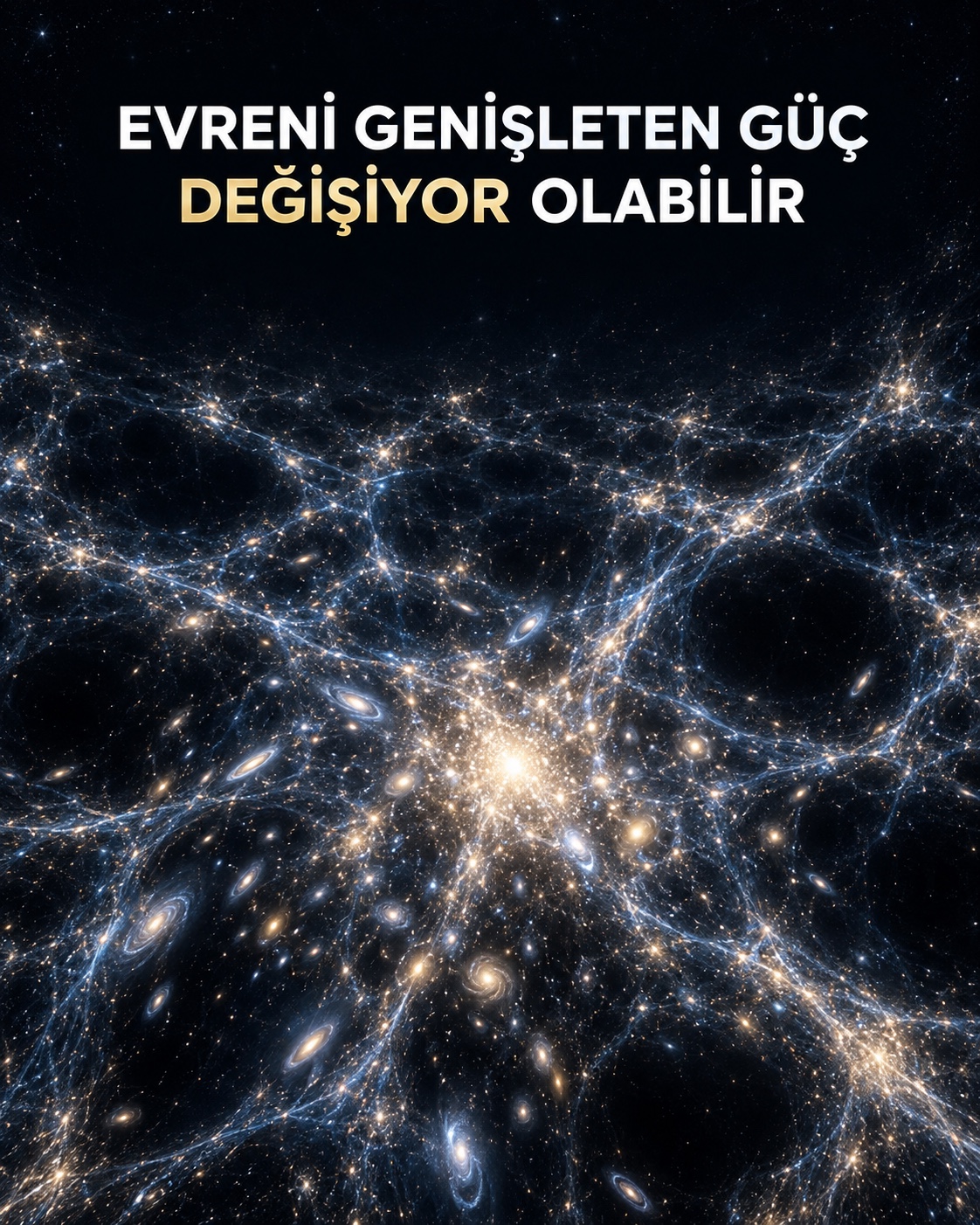 Kozmik ağ boyunca uzanan galaksilerin sanatsal canlandırması