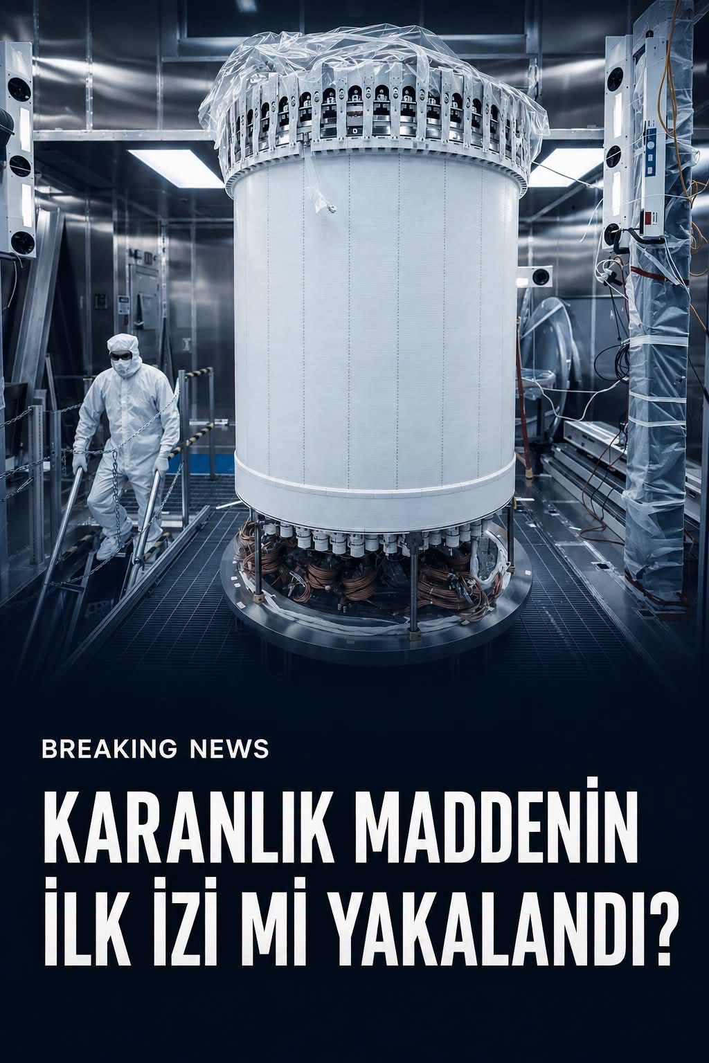LUX-ZEPLIN karanlık madde dedektörünün temsili laboratuvar görünümü