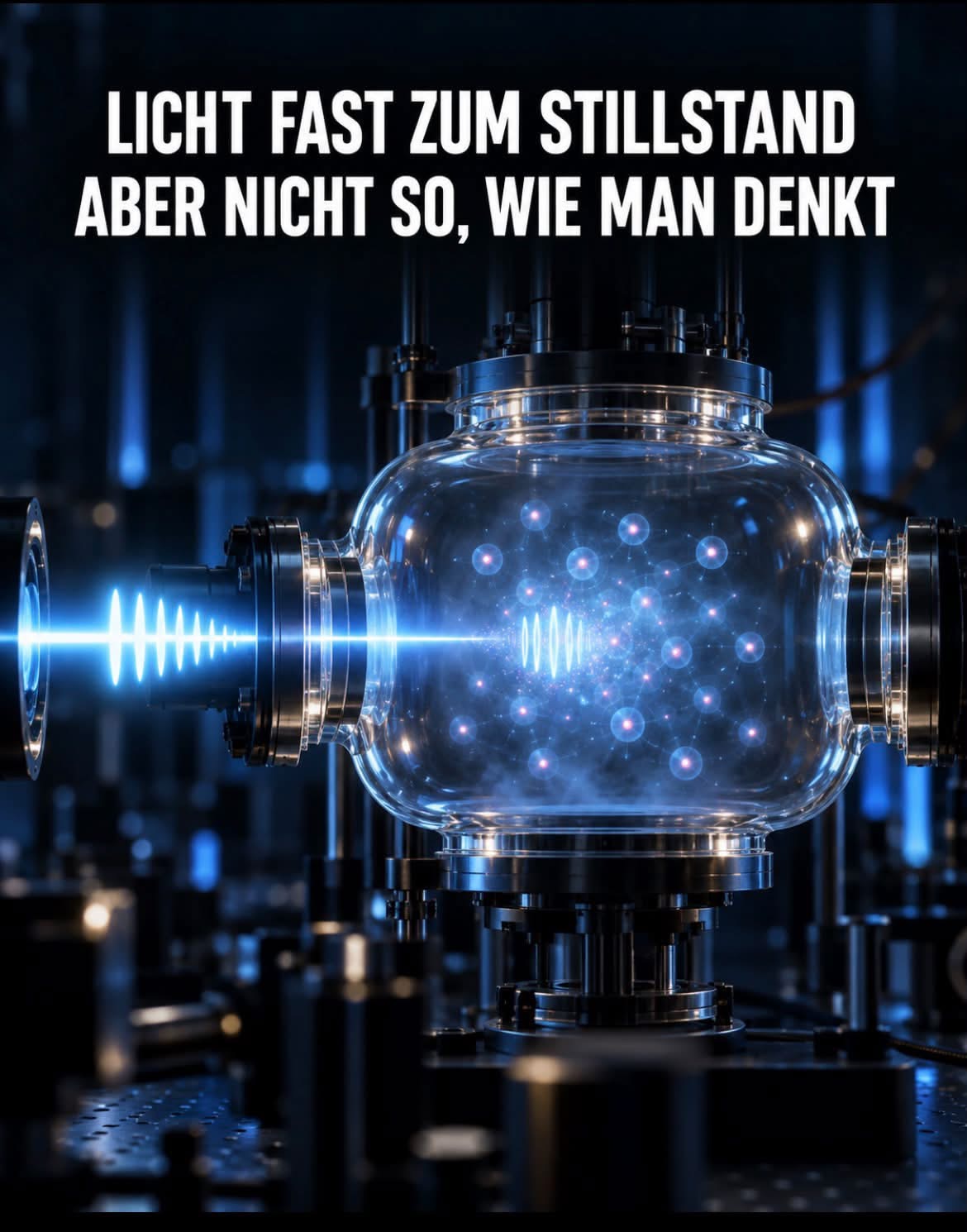 Lichtpuls in einer experimentellen Kammer mit präparierter Materie