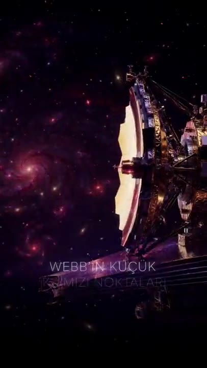 Erken evrendeki küçük kırmızı noktalar ve büyüyen kara delikleri anlatan video görseli